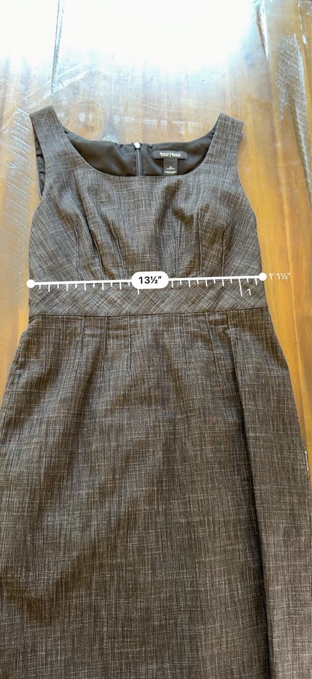 White House Black Market Gray Sheath Dress Size 4 
Office Dress